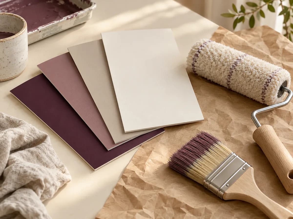 Échantillons de peinture et outils de préparation